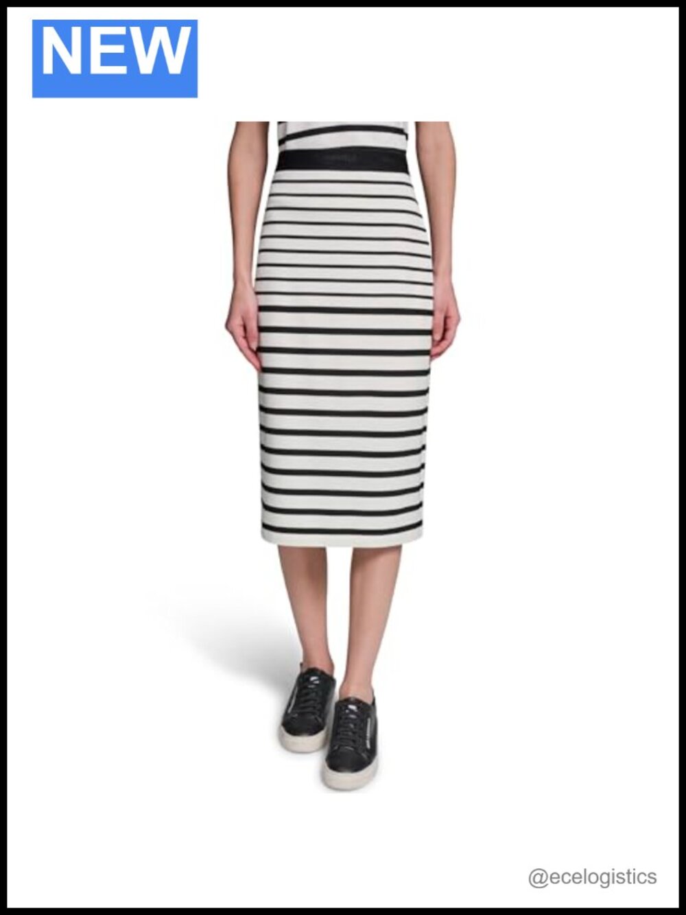 Karl Lagerfeld Striped Pull-On Skirt